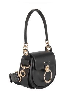 Chloé Black Smooth Calfskin Small Tess Shoulder Bag
